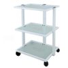 Carucior cu raft de sticlă și suport pentru lampă – perfect pentru organizare!