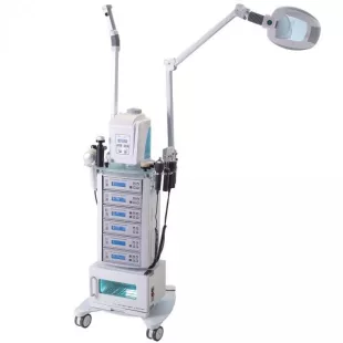   Suport modular pentru aparat, cu abur, lampă de mărire și încălzitor de prosoape.