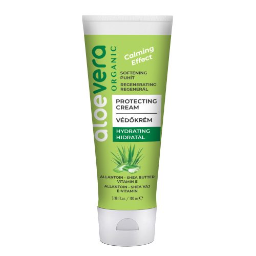 Crema protectoare regenerantă cu Aloe Vera Organic 100ml pentru o piele calmă.