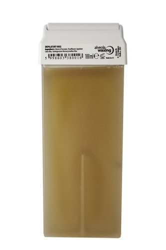 Alveola Waxing Ceară galbenă 100ml cu cap larg pentru epilare eficientă.