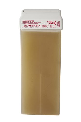 Alveola Waxing Extra ceară galbenă 100 ml, cap lat pentru epilare eficientă.