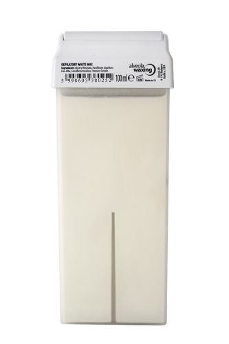 Alveola Waxing White Tio2 - cartuș de ceară 100ml, cap lat pentru epilare eficientă