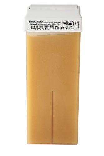 Alveola Waxing Gold - Patron de ceară 100ml cu cap lat pentru epilare eficientă.