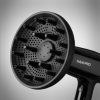 BaByliss PRO Falco uscător de păr 2000W, negru-argintiu, putere și eleganță.