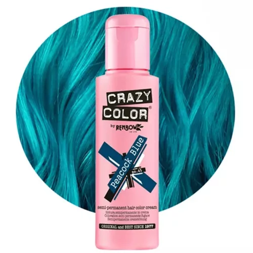 Crazy Color vopsea de păr 100ml No.45 - Albastru Păun