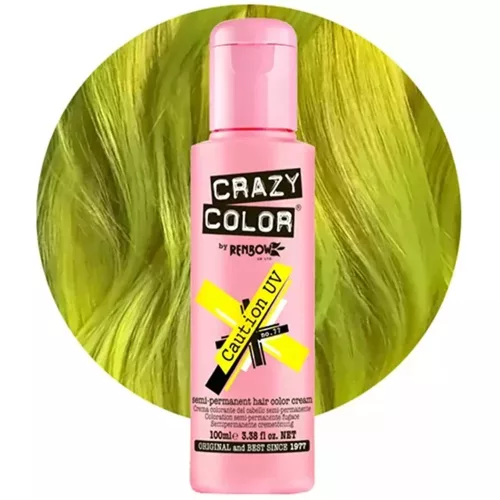 Crazy Color 100ml No.77 - Vopsea de păr Neon Galben Caution