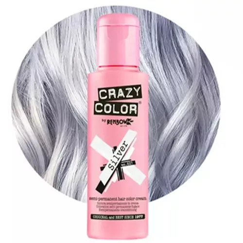 Crazy Color vopsea de păr 100ml Nr.027 - Argintiu