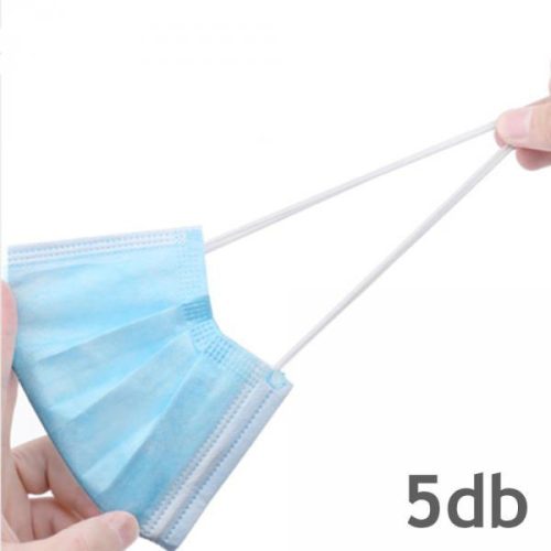 Mască facială de unică folosință, 3 straturi - 5 buc/cutie, protecție și confort.