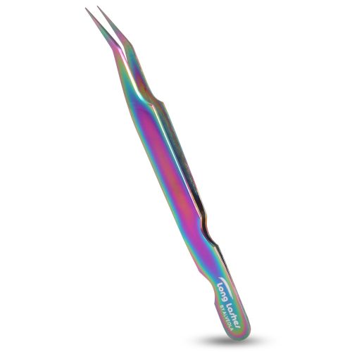Pensetă pentru gene Long Lashes, ușor curbă, multicolor, 12cm - perfecțiune în frumusețe!