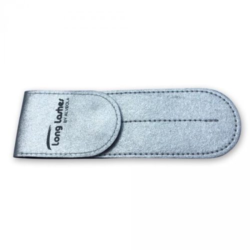 Căsuță pentru pensete Long Lashes - argintie, elegantă și practică pentru gene false.
