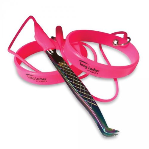 Brățară cu clește din silicon Long Lashes (2 buc) roz pentru gene lungi.
