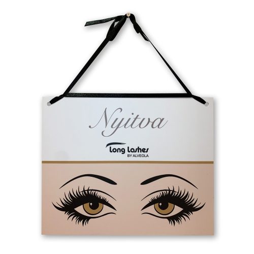 Panou informativ Long Lashes pentru orele de funcționare