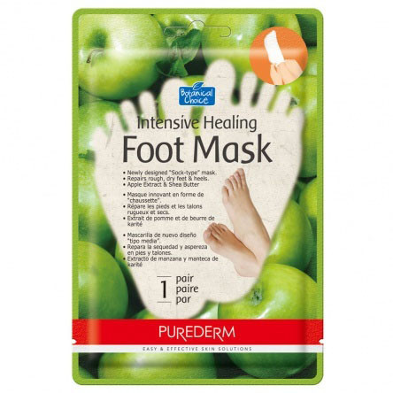 PureDerm Masca pentru picioare cu măr - Îngrijire intensă și exfoliere naturală.