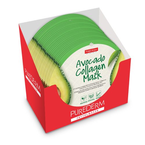 Masca PureDerm cu avocado - 24 bucăți, îngrijire naturală pentru tenul tău.