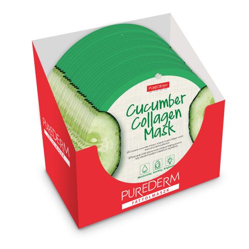 Masca cu castravete PureDerm, 24 buc/pachet, pentru o piele radiantă.