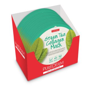   PureDerm Mască cu Ceai Verde, 24 buc/pachet - îngrijire și detoxifiere.