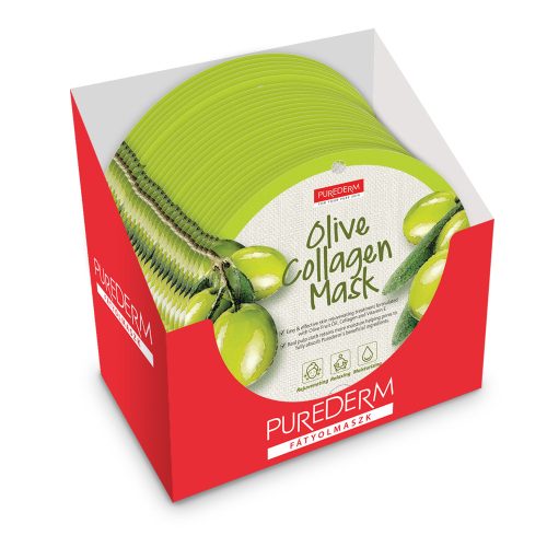 Masca cu ulei de măsline PureDerm, 24 buc/cutie - îngrijire delicată pentru ten.