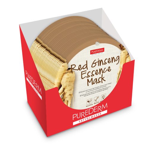 Masca PureDerm cu Ginseng, 24 buc/cutie - Răsfăț revitalizant pentru ten.
