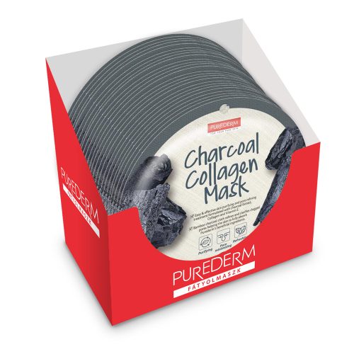 Masca cu carbon activ PureDerm, 24 buc/set pentru o curățare profundă a pielii.