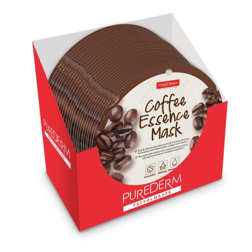 PureDerm Mască cu cafea Circle, 24 buc/cutie pentru o piele radiantă.