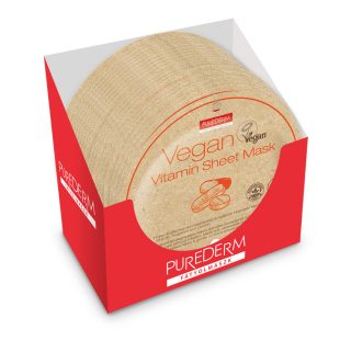   Masca Vegan cu Vitamine PureDerm 3 în 1, 24 buc/cutie pentru îngrijire complet.