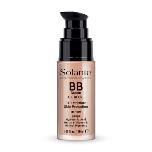 Crema BB Solanie cu acid hialuronic și protecție solară SPF15 - mediu 30ml