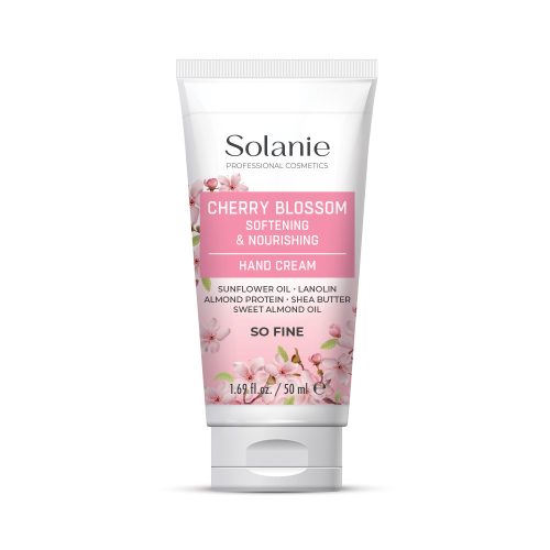 Solanie So Fine Cremă de mâini catifelatoare și hrănitoare cu parfum de floare de cireș 50 ml