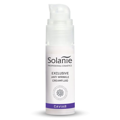 Crema fluidă antirid exclusivă Solanie cu caviar, 30ml - îngrijire premium pentru o piele tânără.