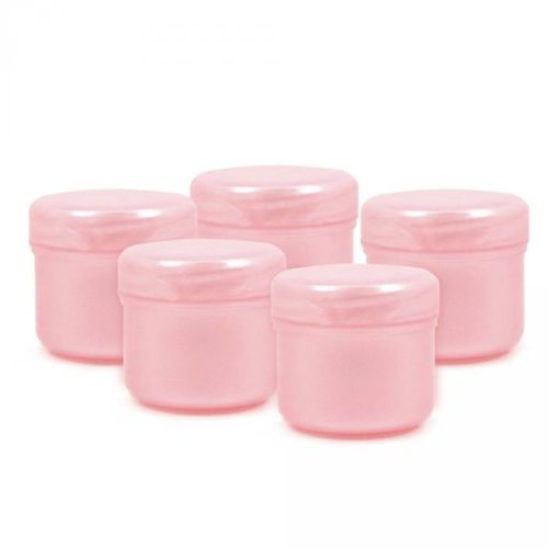 Borcan roz cu capac roz 10 ml, set de 5 bucăți.