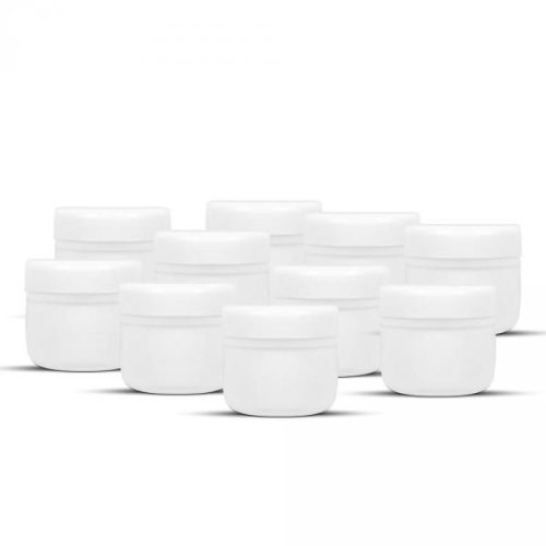 Borcan alb 10 ml, set de 10 bucăți - Ideal pentru produse cosmetice și artizanat.