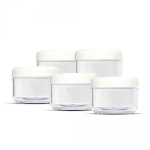 Borcan plastic transparent 50 ml - 5 buc/cutie