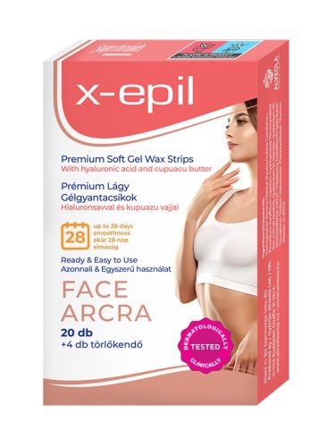 X-Epil Benzi depilatoare hidratante cu acid hialuronic pentru față - 20buc.