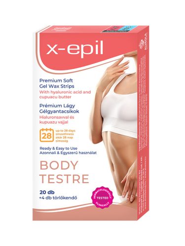 X-Epil Benzi depilatoare hidratante cu acid hialuronic pentru corp - 20 buc.
