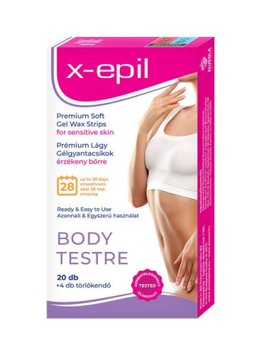 X-Epil Benzi epilare din gel moale pentru piele sensibilă, 20 bucăți.
