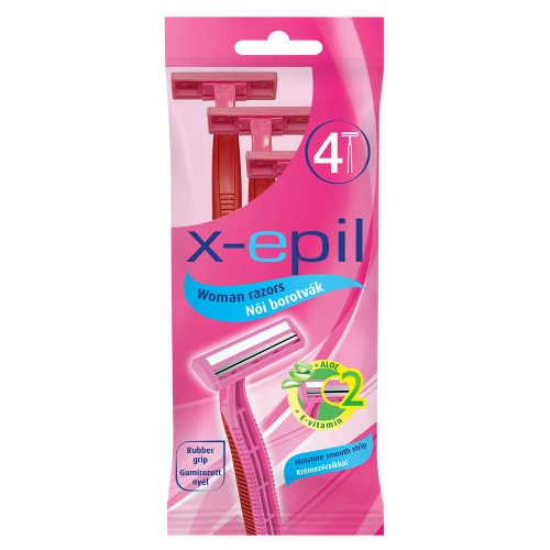 X-Epil Rasă de unică folosință pentru femei, 2 lame, 4 buc/cutie