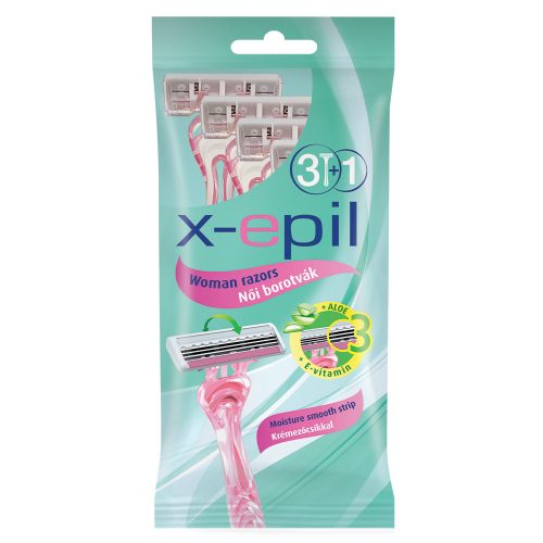 X-Epil Rasoir de unică folosință pentru femei cu 3 lame 3+1/pachet