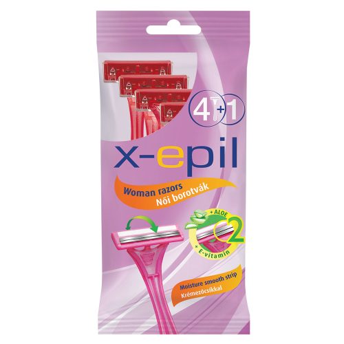 X-Epil Razatoare de unică folosință pentru femei, 2 lame, 4+1 buc/cutie