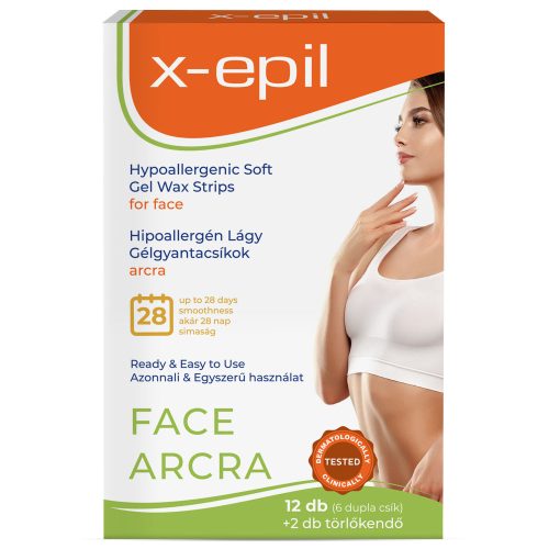X-Epil Benzi cu ceară hipoalergenică pentru față - 12 buc