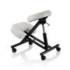Scaun ergonomic cu role pentru genunchi, alb - confort și stil în birou.