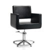 Scaun de frizerie Hair King negru cu bază stea - confort și stil în salonul tău!