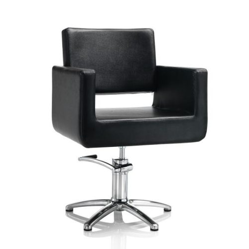 Scaun de frizerie Hair King negru cu bază stea - confort și stil în salonul tău!