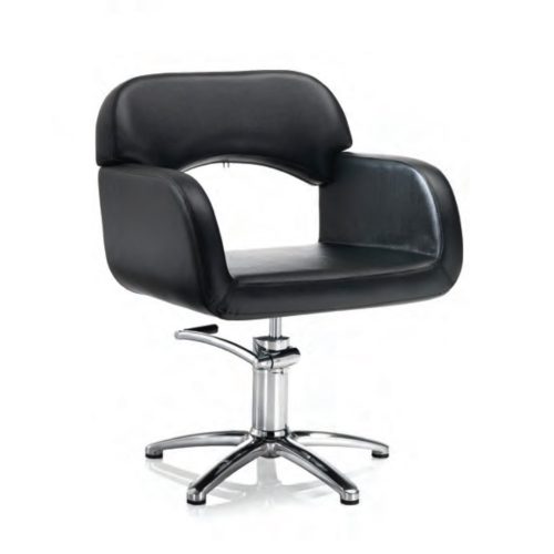 Scaun de frizerie Hair Sage, cu bază în formă de stea, elegant și confortabil.