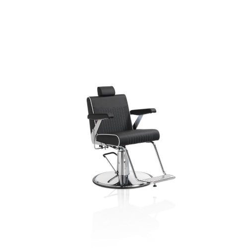 Scaun de frizerie Hair Maiorca negru, confort și stil pentru saloane elegante.