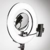 Lampa LED rotundă pentru machiaj, cu suport pentru cameră/telefon