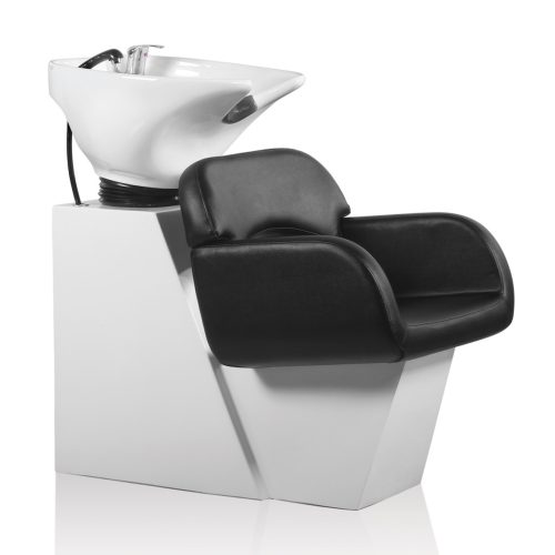 Hair Sage spălător de păr cu bază albă și scaun negru elegant