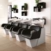 Hair Sage spălător de păr cu bază albă și scaun negru elegant