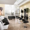 Scaun de frizerie Hair Wave negru - cu bază pătrată