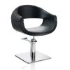 Scaun de coafură Hair Queen negru - cu bază pătrată pentru stilizare elegantă.