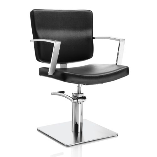 Scaun de coafură Hair Alpha negru - suport pătrat, elegant și confortabil
