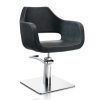 Scaun de frizerie Hair Regency negru - cu bază pătrată pentru confort și stil.